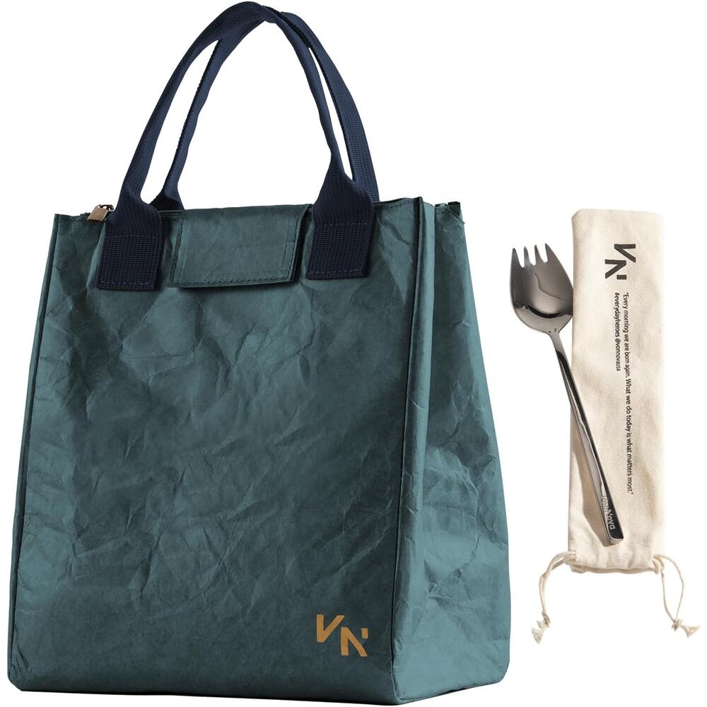 Insulated Lunch Bag Women Tyvek Thermal Tote Leakproof Eco Friendly Spork